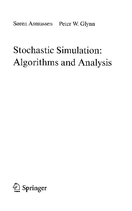 Stochastic Simulation Algorithms and Analysis Reader