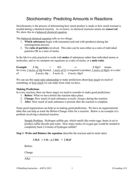 Stoichiometry Predicting Amounts In Reactions Answers Kindle Editon