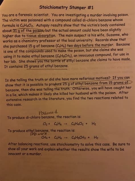 Stoichiometry Stumper 1 Answer Kindle Editon