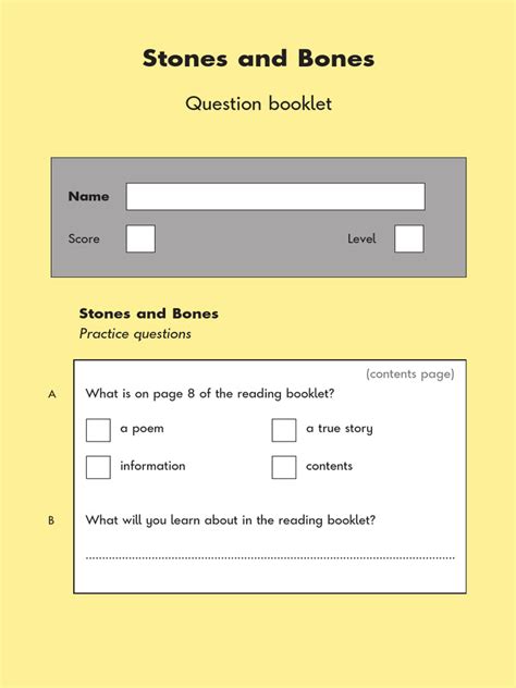 Stones And Bones Answer Booklet Doc