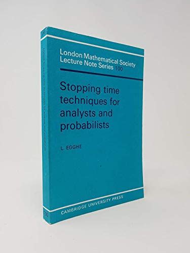 Stopping Time Techniques for Analysts and Probabilists PDF