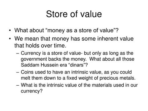 Store of Value Definition