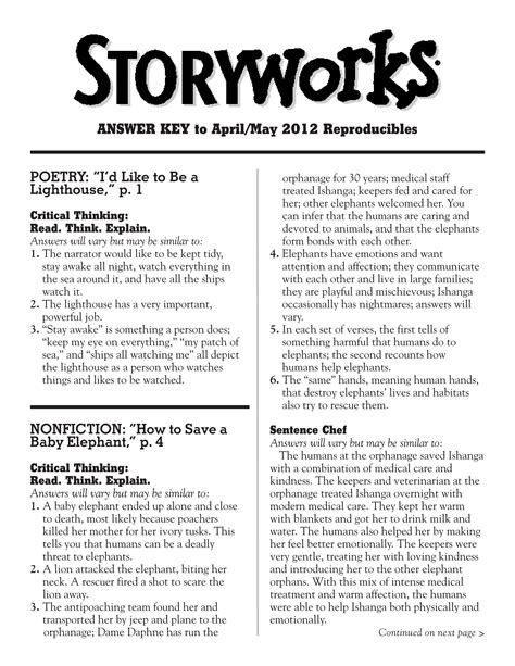 Storyworks Answer Key April May 2013 Ebook Reader