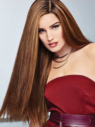 Straight 100% Hand-Tied Brown Without Bangs Hand Made Human Hair Wig