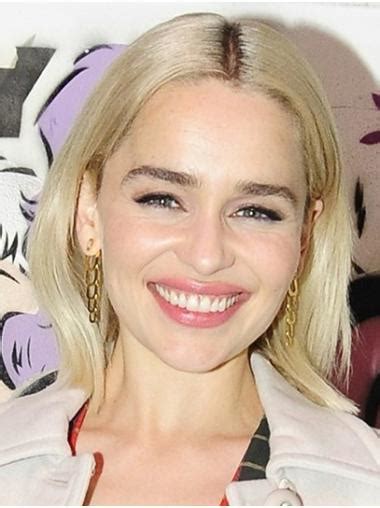 Straight 12" Chin Length Blonde Synthetic Emilia Clarke Wigs