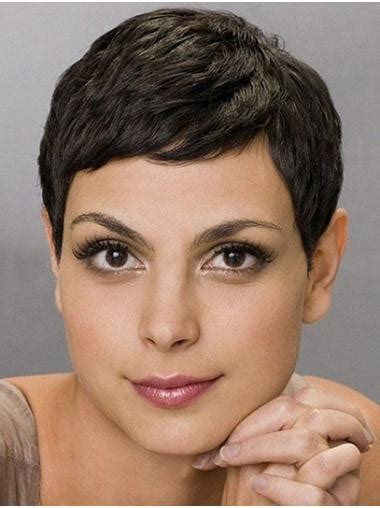 Straight 4" Short Black Synthetic Morena Baccarin Wigs