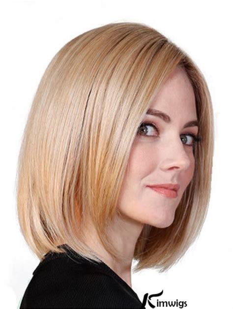 Straight Blonde 11" Monofilament Bobs Cancer Patient Wigs