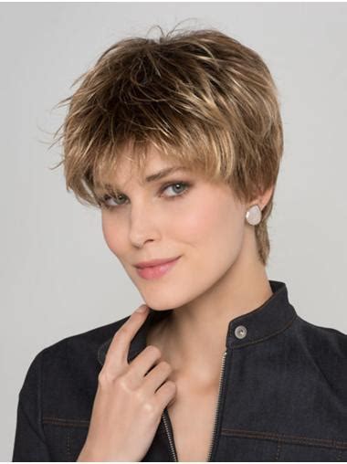 Straight Blonde 8" Boycuts Capless Short Ladies Wigs 2025