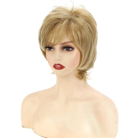 Straight Blonde Layered 14" Human Hair Wigs For Ladies 2025