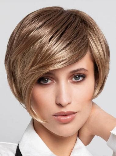 Straight Blonde Monofilament Synthetic 8" Short Wigs Buy