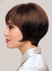 Straight Cropped Capless Brown Synthetic Cheapest Brushed-Forward Bangs Wigs