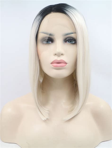 Straight Cut Bob Wig 10" Chin Length Ombre/2 Tone Lace Front Wigs