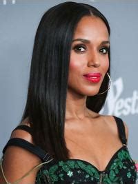 Straight Long Black Remy Human Hair Kerry Washington Wigs