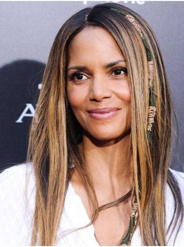 Straight Ombre/2 Tone Lace Front Long Without Bangs Halle Berry Wigs