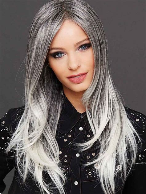 Straight Ombre/2 Tone Long Synthetic Popular Monofilament Wigs