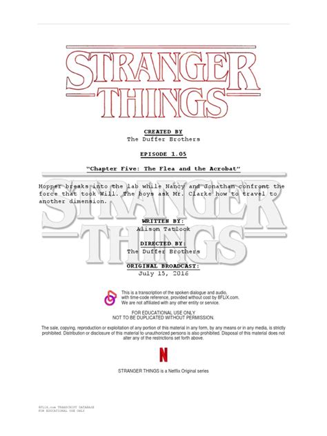 Stranger Things Transcript: The Complete Series