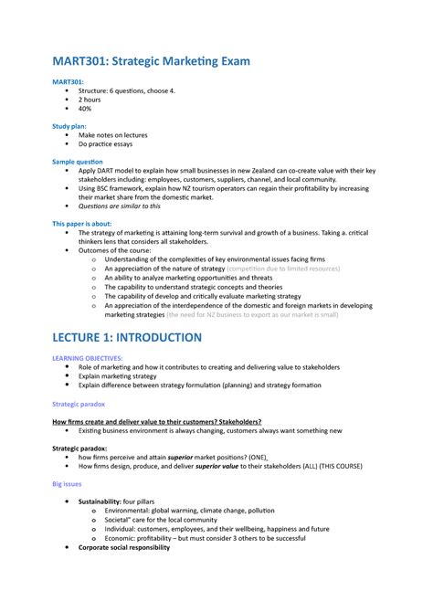 Strategic Marketing Exam Questions And Answers Epub