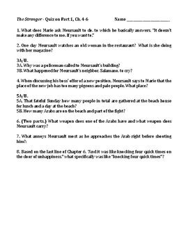 Street The Stranger Test Questions Answers Doc