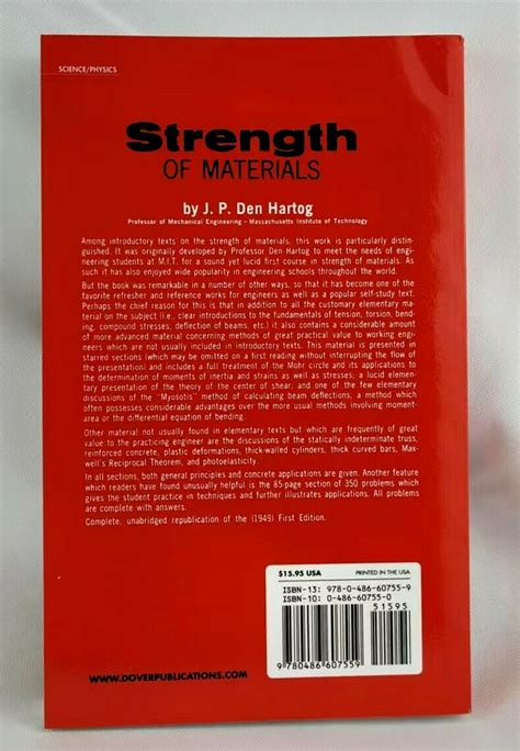 Strength of Materials Dover Books on Physics Reader