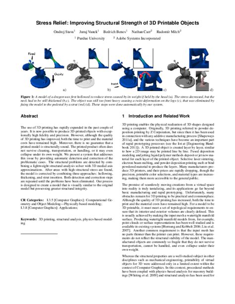 Stress Relief Improving Structural Strength Of 3d Printable Objects