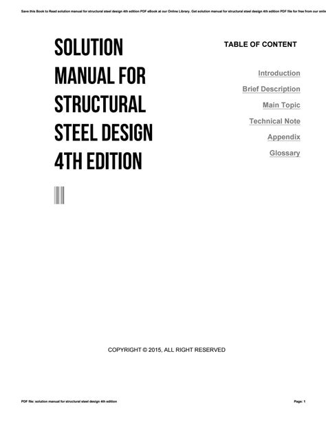 Structural Steel Design 4th Edition Solution Manual Reader