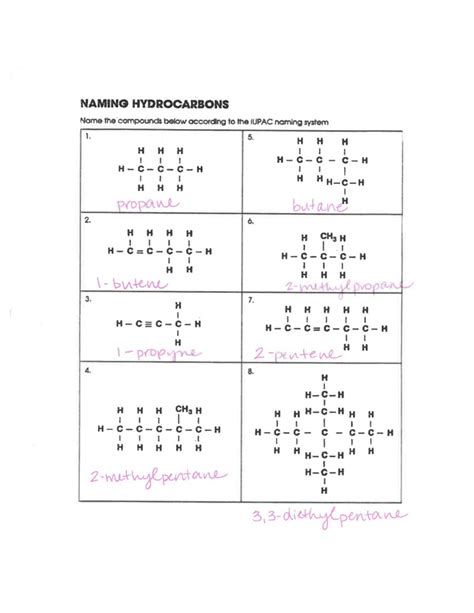 Structure Of Hydrocarbons Worksheet Answer Epub