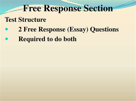 Structure of the Free-Response Section
