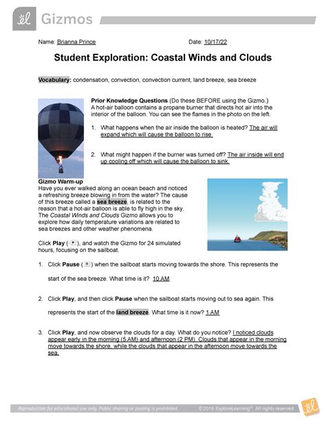 Student Exploration Coastal Winds And Clouds Answers Epub