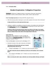 Student Exploration Colligative Properties Answers Epub