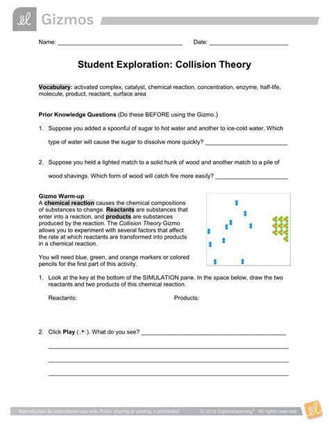 Student Exploration Collision Theory Lab Answers Reader