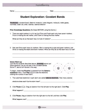 Student Exploration Covalent Bonds Answers Kindle Editon