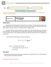 Student Exploration Reaction Time 2 Answer Key Doc