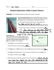 Student Exploration Roller Coaster Physic Answer Key Kindle Editon