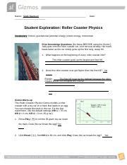 Student Exploration Roller Coaster Physics Answer Sheet Kindle Editon