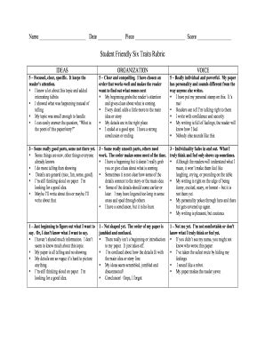 Student Friendly Six Traits Rubric Ebook Reader