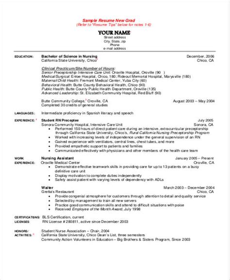 Student Nurse Resume Template Free