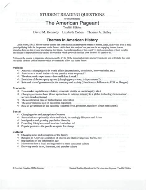 Student Questions American Pageant Twelfth Edition Answers Doc