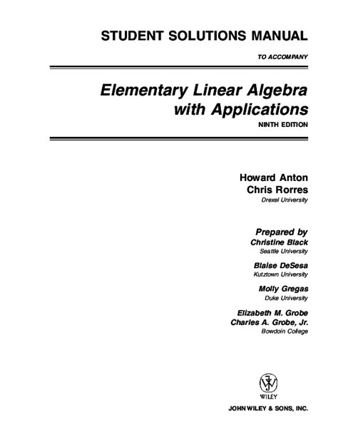 Student Solutions Manual Algebra &am Epub