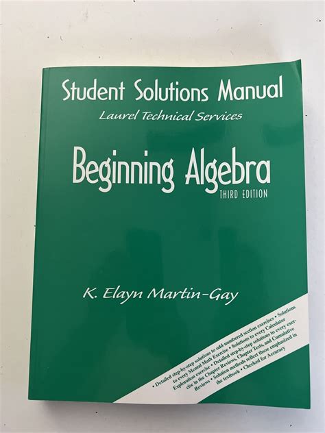 Student Solutions Manual For Beginning Algebra PDF