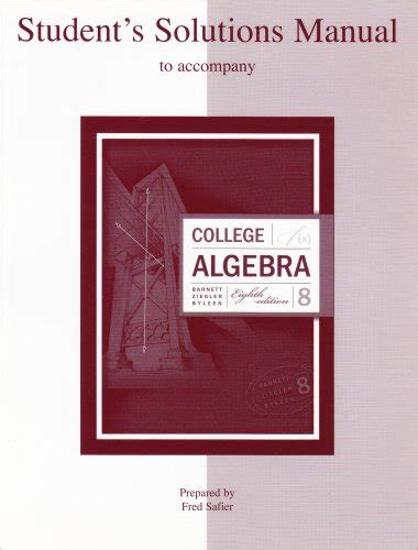 Student Solutions Manual For College Algebra And 4 PDF