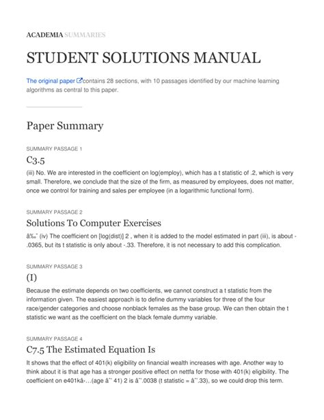 Student Solutions Manual Part Kindle Editon