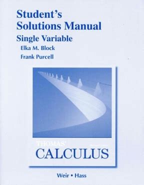 Student Solutions Manual Single Variable For Thomas Doc