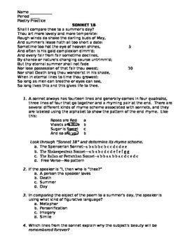 Student Understanding Shakespeare Sonnet 18 Answers Epub