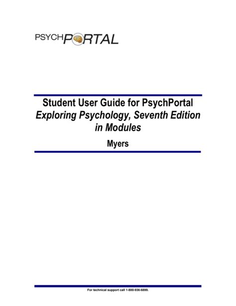 Student User Guide For Psychportal Psychology, Second Edition PDF Doc