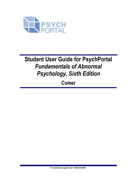 Student User Guide For Psychportal Psychology, Second Edition PDF Doc