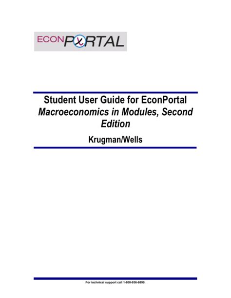 Student User Guide for EconPortal Macroeconomics, Third Edition Ebook Ebook Epub