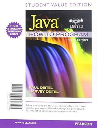 Student Value Edition for Java How to Program early objects 9th Edition Reader