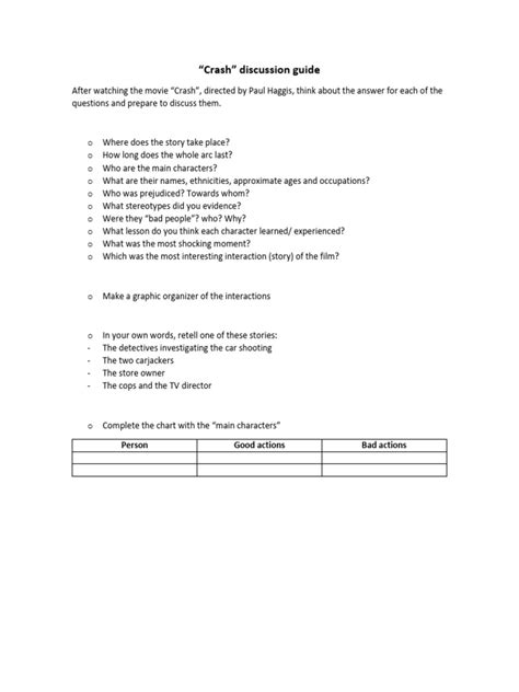 Student s Discussion Guide to Crash Kindle Editon