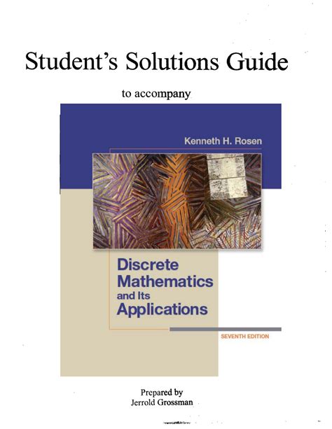 Students Solutions Guide For Discrete Mathematics Its Reader