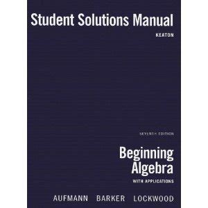 Students Solutions Manual For Beginning Algebra By M Doc